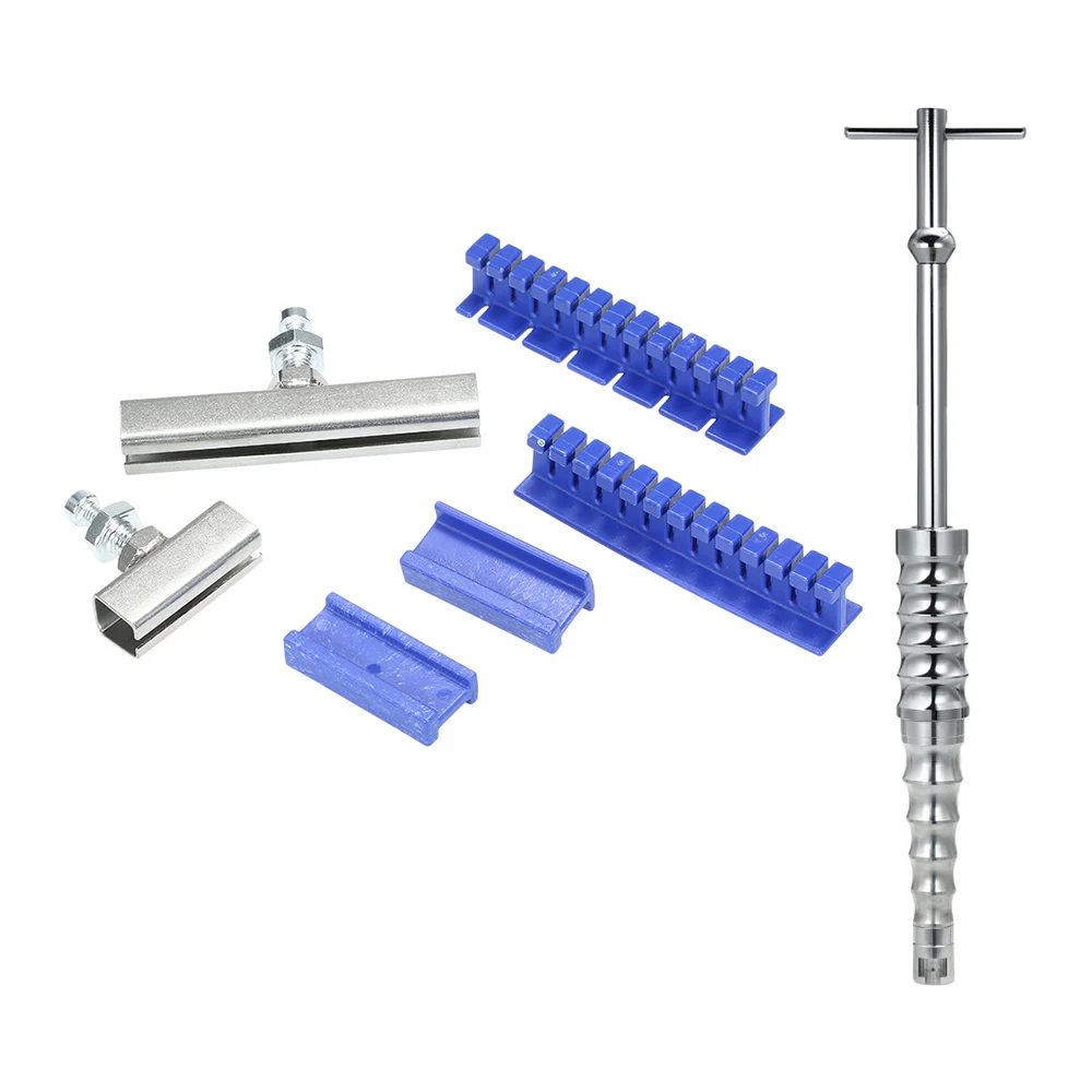 comprar Carro-estilo Do Corpo Kit De Ferramentas Paintless Dent Com Martelo Deslizante T Barra Extrator + 6 Pçs Azul Puxando Guias Ferramentas De Reparo Do Carro