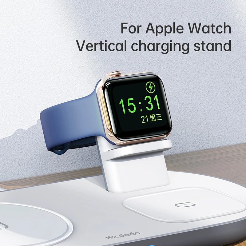 mcdodo 3 in 1 fast wireless charger pad 15w fast charging for apple watch series 5 4 iphone 12 11 tws airpods pro android phone free global shipping