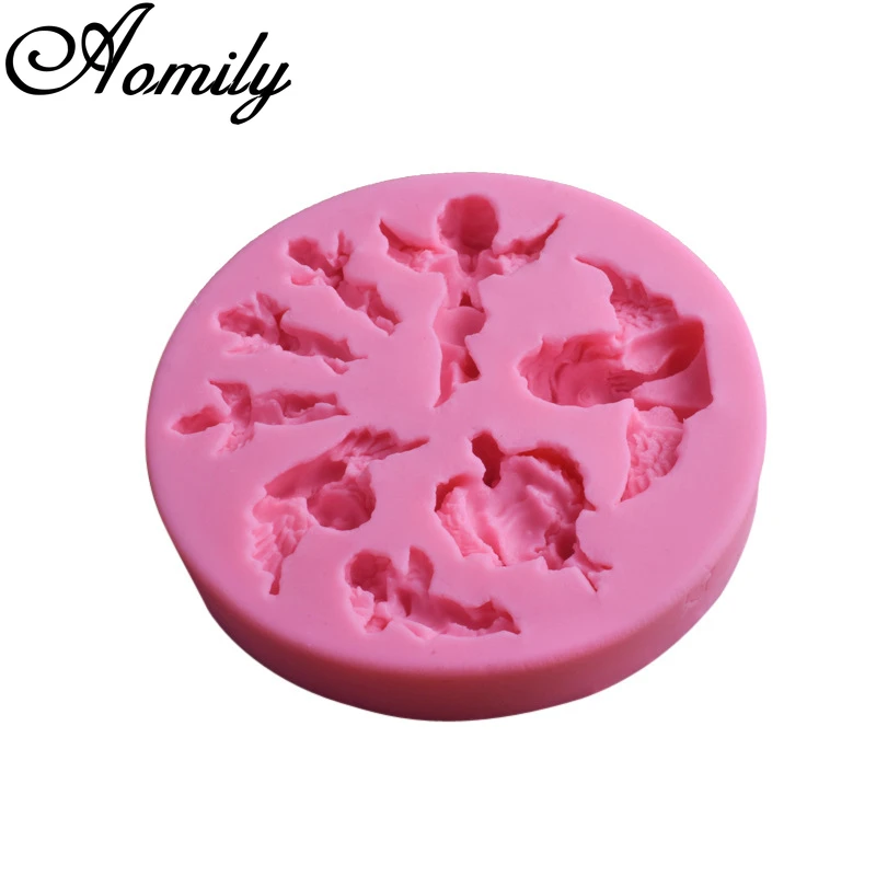 Aomily 2 стиля 3D Ангел Fondant (сахарная) силиконовая форма для свеч инструмент поделок