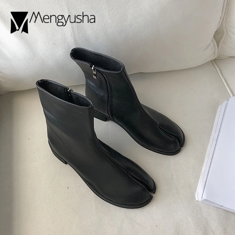 Таби ниндзя ботильоны &quotМартенс&quot женские универсальные черные на низком