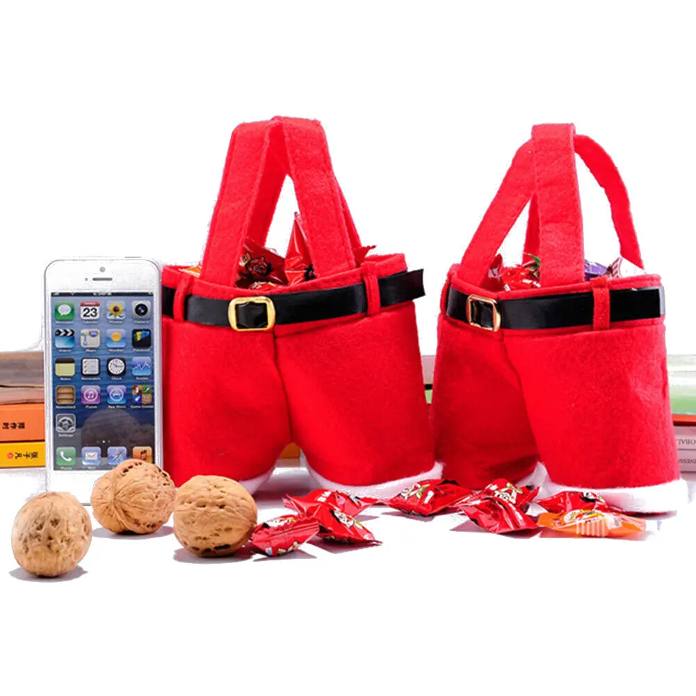 Подарок на Рождество/конфеты мешок бутылки вина красный Санта Клаус штаны с