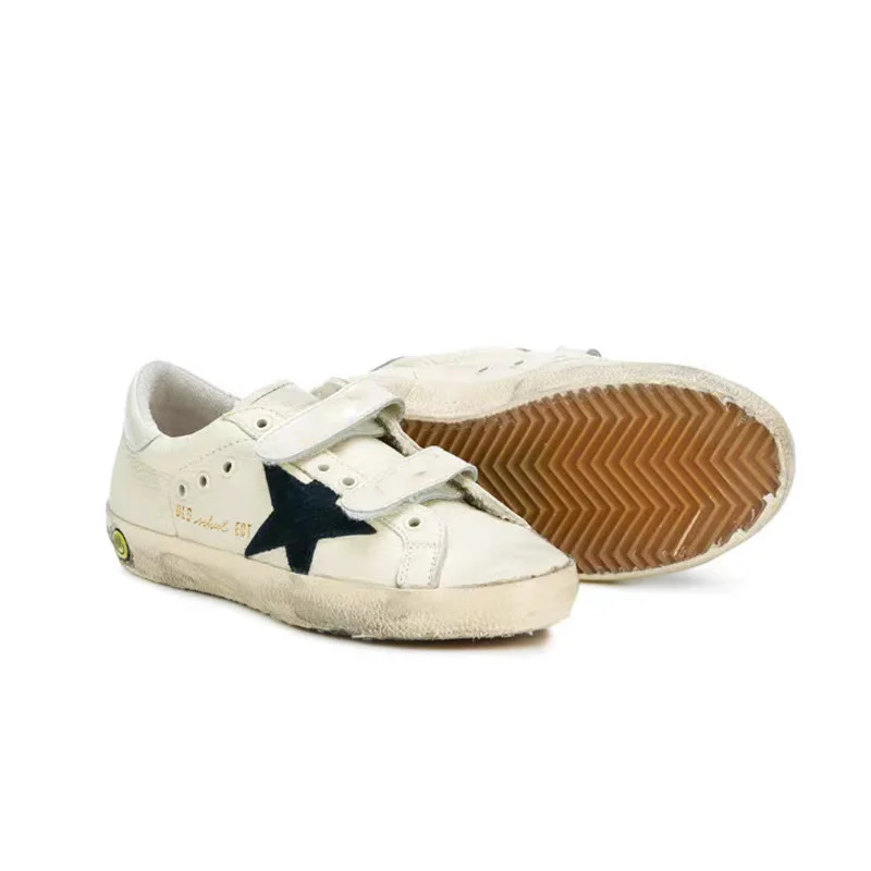 

Spring and Summer New First Layer Cowhide Children's Old Small Dirty Family Matching Shoes Casual Velcro Kids Sneakers CS181