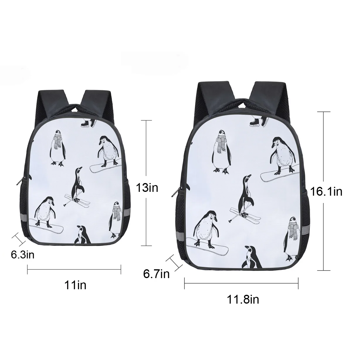 Мультяшный скейтборд Пингвин Белый спортивный рюкзак школьные сумки для книг
