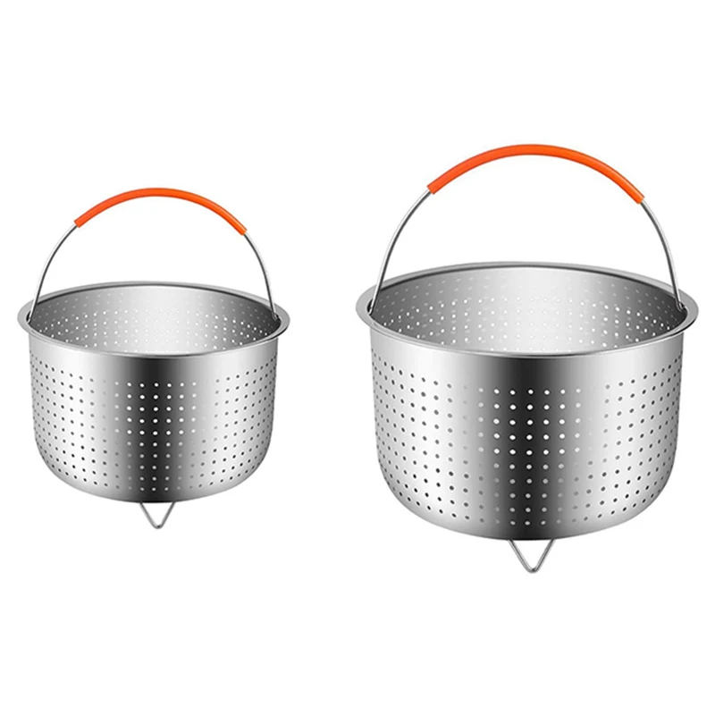

Stainless Steel Steaming Basket Scalding-Proof Steaming Cage Multi-Functional Fruit Cleaning Basket