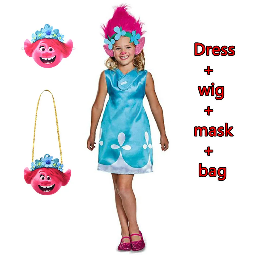 Тролли 2 Poppy Косплей представление на Хэллоуин одежда детская ветка костюм