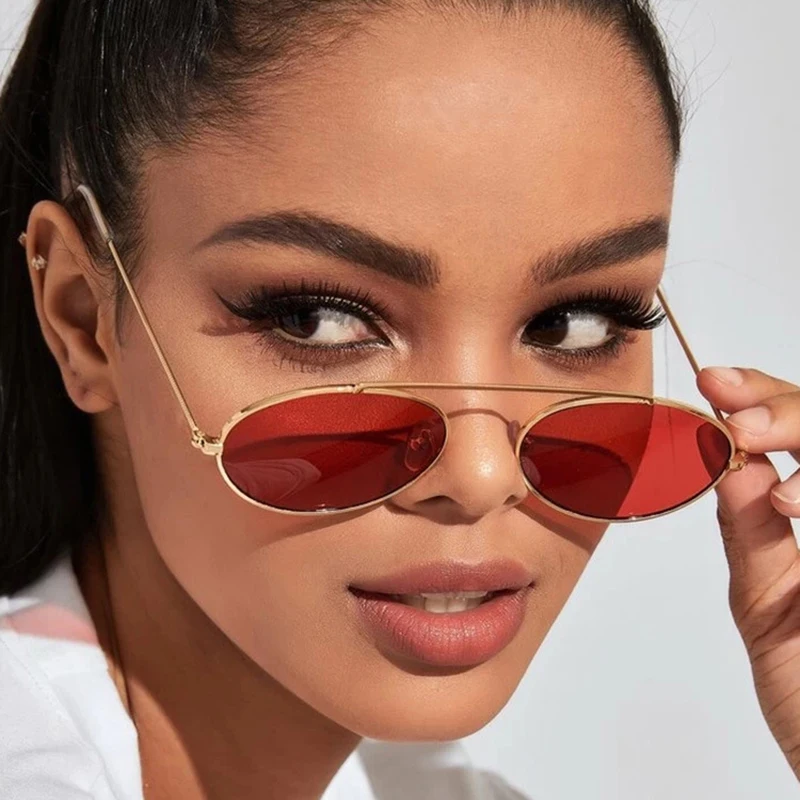 

2021 новые модные солнцезащитные очки в стиле ретро круглые солнцезащитные очки для мужчин и женщин, серьги в форме маленького овального спла...