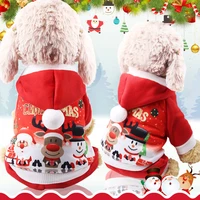 four legged santa claus snowman elk coat fleece clothes dog clothes pet clothes cat autumn and winter pets acessorios
