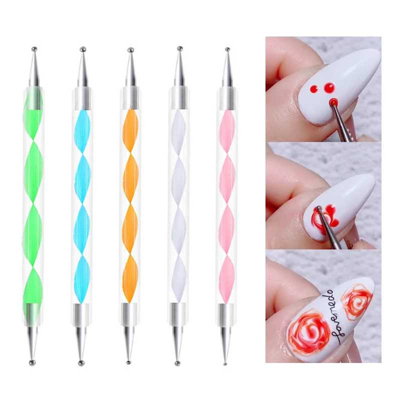 

5pcs Crystal Dual-ended Nail Art Dotting Pen UV Gel Painting Nail Art Rhinestones Gems Picking Pen Make Up DIY Beaut tool