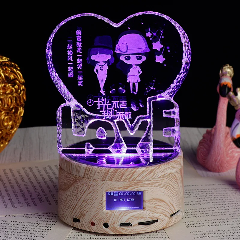Цветная (Rgb лампа любовь с украшением в виде кристаллов на заказ 3d лазерной