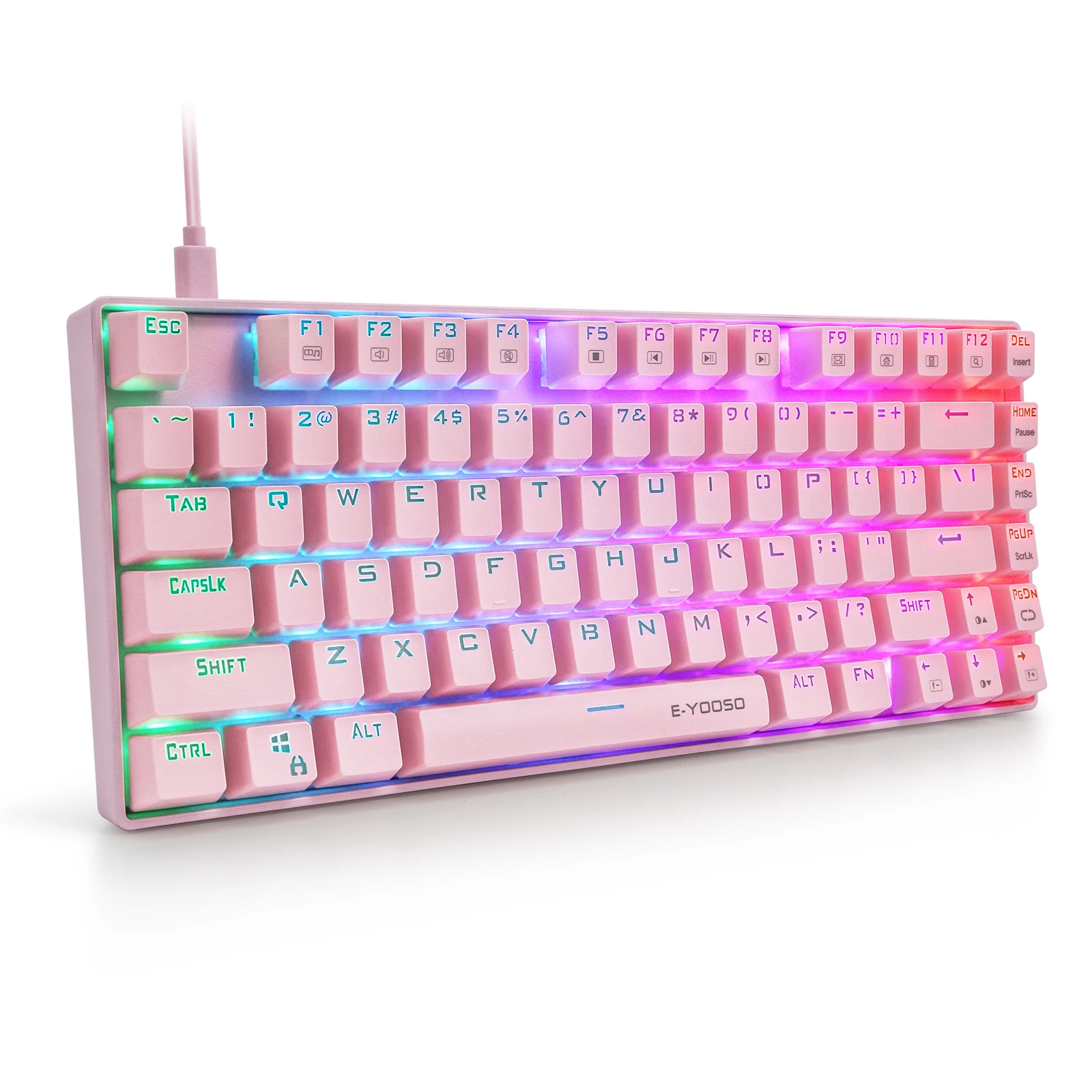 Проводная Механическая игровая клавиатура HUO JI E-YOOSO Pro TKL компактная 81 клавиша RGB с