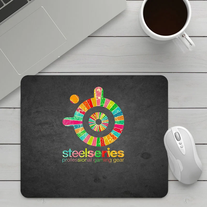 

Small Circular Mousepad With Peripherals Logo of Steel Series Mause Pad Gamer Mouse Mats Gamer Pc Gaming Rubber Mat Stitch
