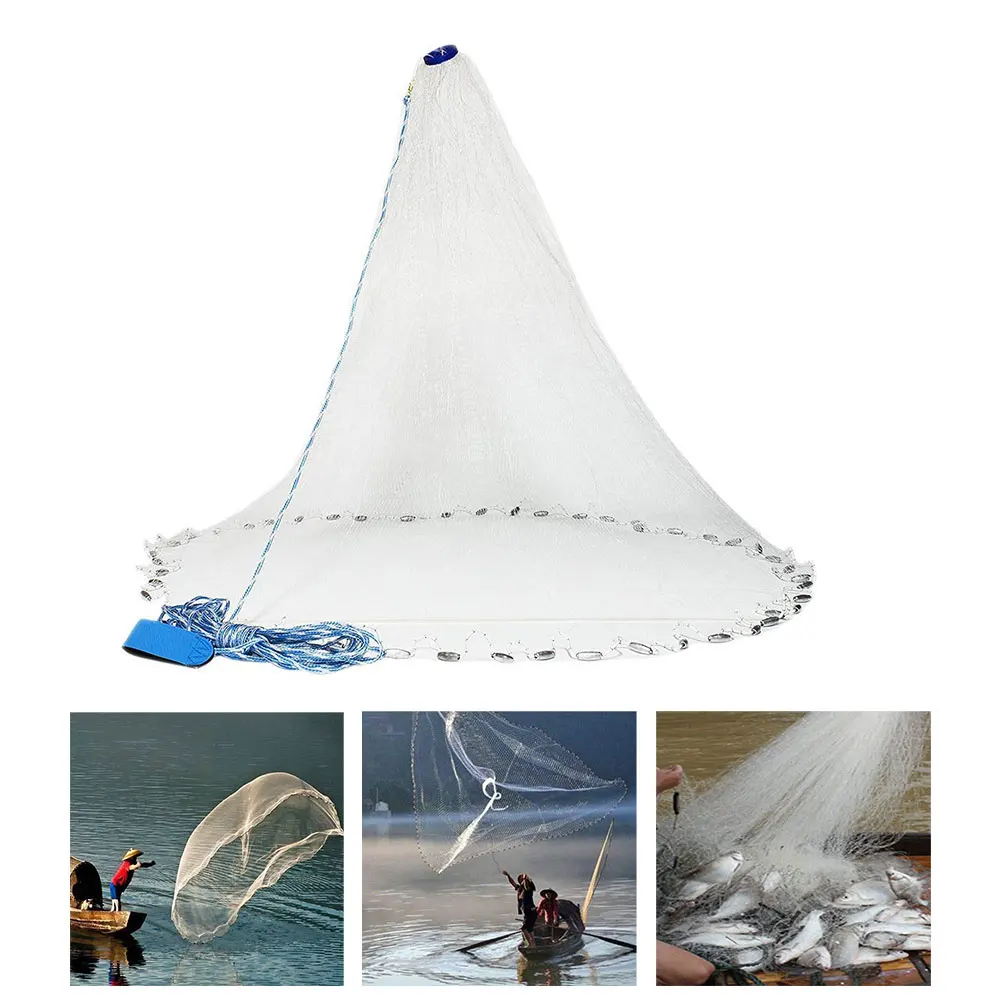 

Cast Net Nylon Portable Hand Cast Fishing Net Saltwater Fishing Catch Net For Bait Trap White Fishing Accessories Fishing Net