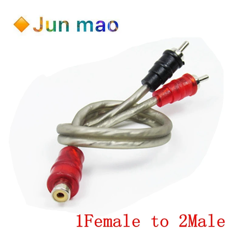 1шт. Аудиокабель для автомобиля 1 мужской вход / 2 женских выхода / разъем RCA разделитель провода стереосигнала включен.