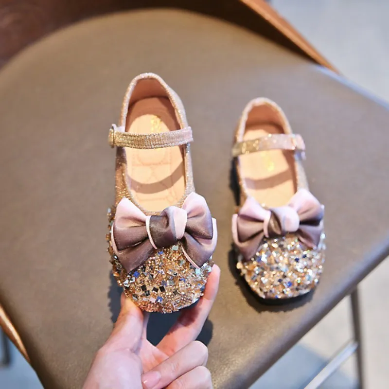 Обувь для девочек весна осень детская обувь принцессы из искусственной кожи с