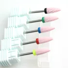 Электрическая пилка для ногтей, 5 типов, розовая керамическая фреза для маникюра и кутикулы, инструменты для дизайна ногтей