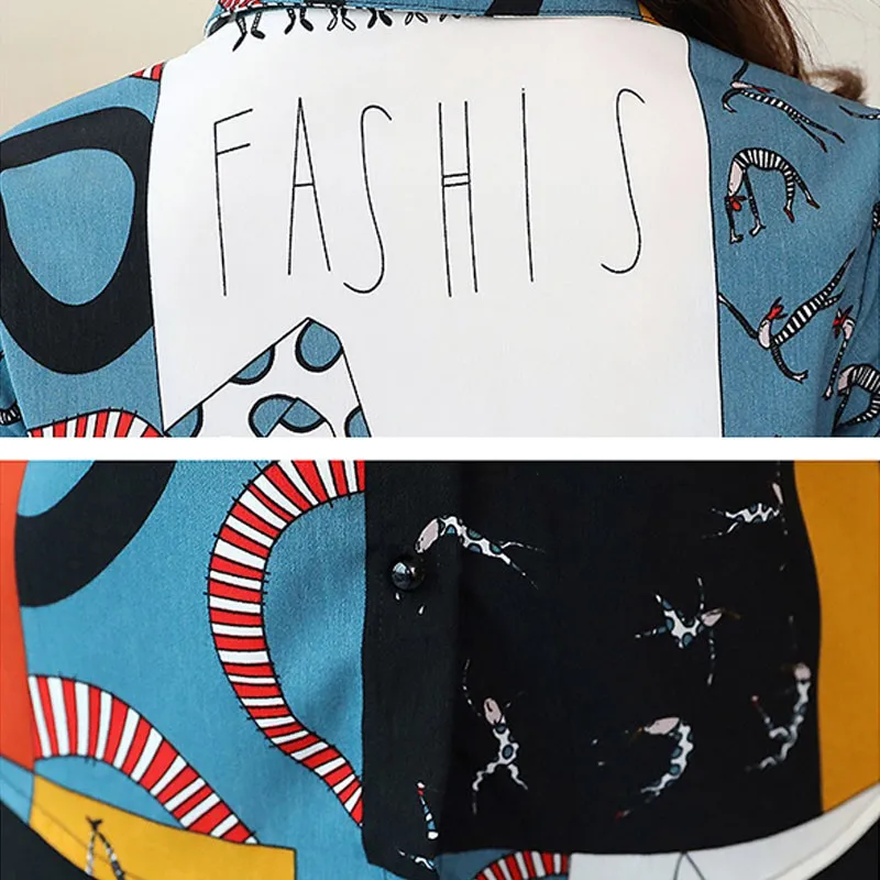 

Female Short Sleeve Slim Blouse Harajuku Shirts Summer Print Blouses Womens Chiffon Tops