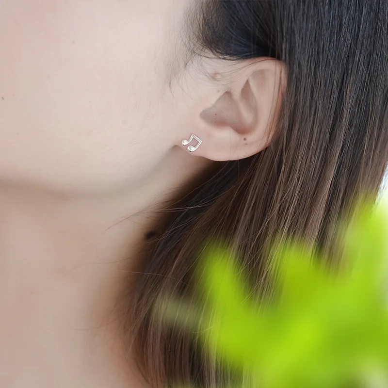 Модные красивые серебряные серьги в виде музыкальных нот украшения Brincos |