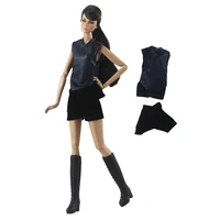 cool black tops shorts for barbie blyth 16 mh cd fr sd kurhn bjd doll clothes accessories