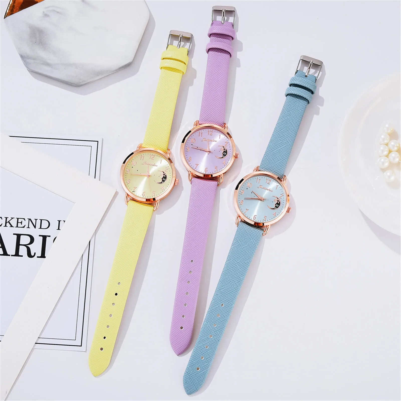 

Sleek Minimalist Fashion With Strap Dial Women's Quartz Watch Gift Watch Women's watches Leather strap F5