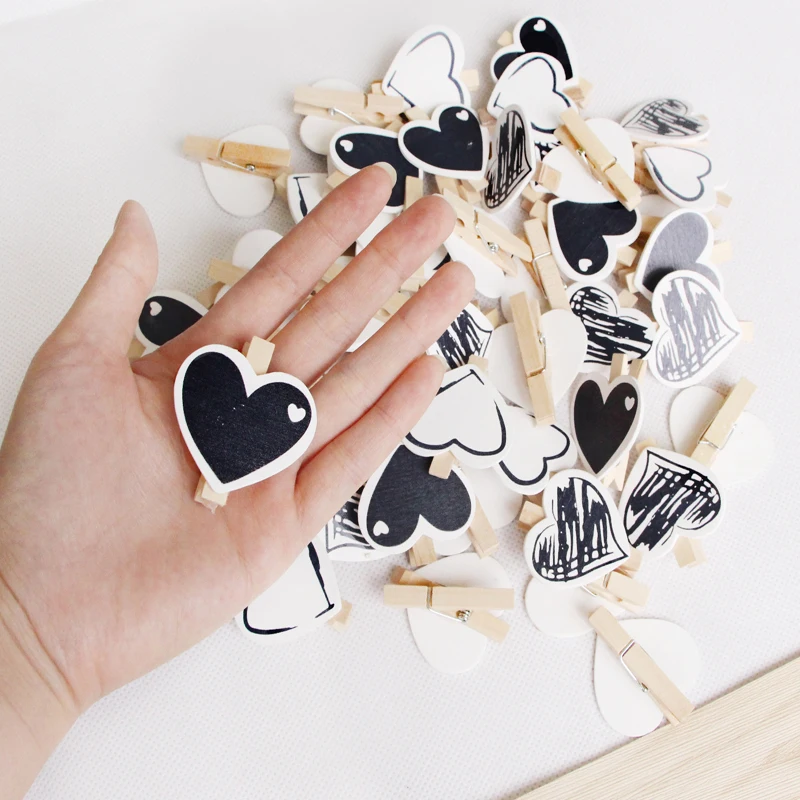 10 шт. деревянные прищепки в форме сердца 4 5 см | Дом и сад