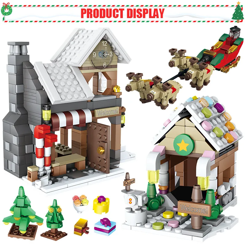 741 шт. создатель города Рождественская елка снеговик дом строительные блоки