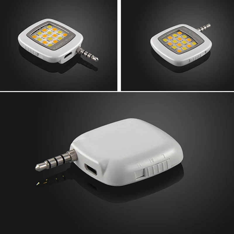 

Mini Flash Fill Light 16 LEDs Fill Light 3.5mm Rechargeable Selfie Light for Mobile Phone Photography L5