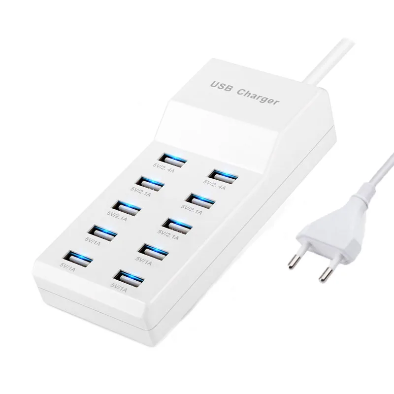 Сетевое зарядное устройство с 10 USB портами 50 Вт|Зарядные устройства для