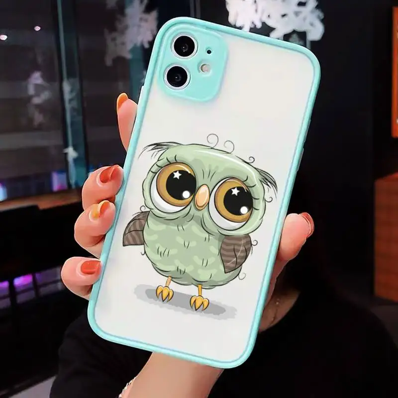 

Cute cartoon animal owl Phone Case matte transparent For iphone 7 8 11 12 plus mini x xs xr pro max cover