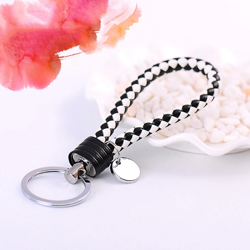 Ручной работы мужской плетеный кожаный Веревка Брелок Waven брелок кожаного брелка