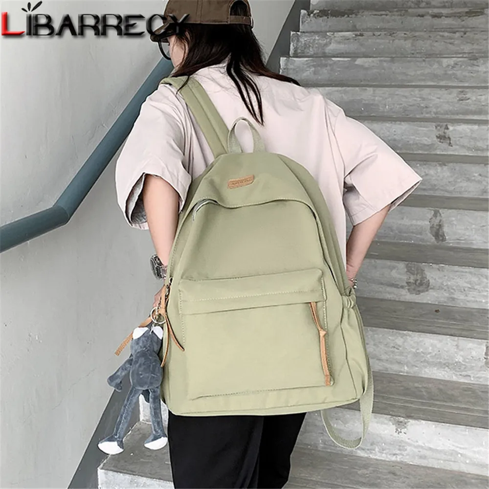 

Soild Color Designer Women's Backpack High Quality Nylon Schoolbag for Teenagers Fashion Casual Ladies Travel Backpack Sac Femme