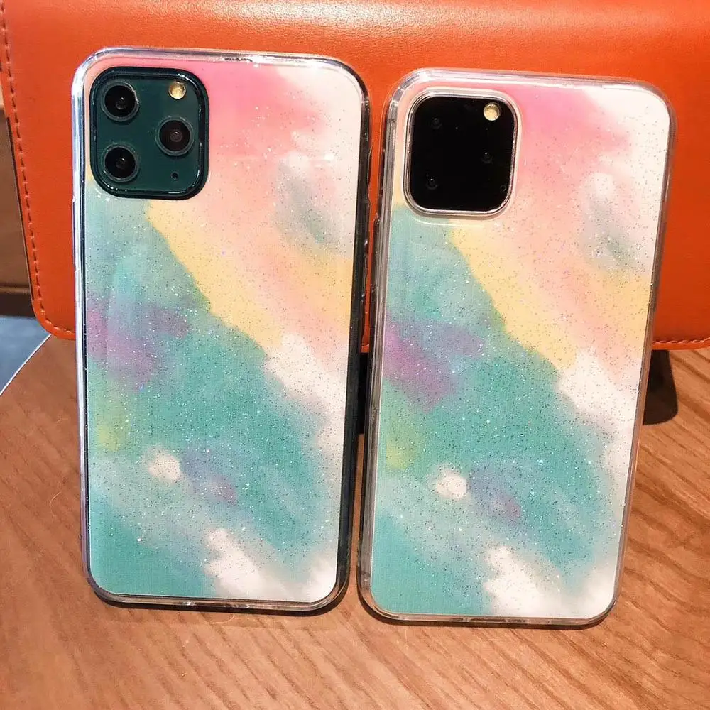 Модный мягкий ТПУ чехол Mashup Rainbow для iPhone 11 Pro Max 8 7 6 Plus X XR XS блестящий Hoesjes |