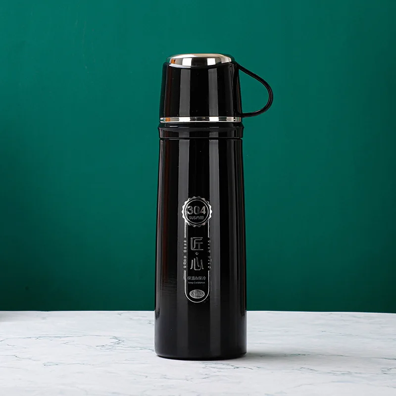 

New Business Simple Bullet Mug Portable Double-layer Vacuum Insulation Bottle Travel Sports High-end Thermos Bottle