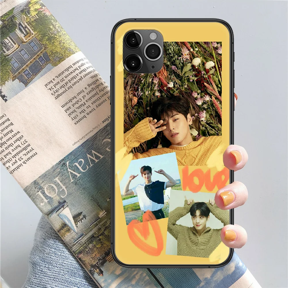 singer Cha EunWoo Phone Case Cover Hull For iphone 5 5s se 2 6 6s 7 8 12 mini plus X XS XR 11 PRO MAX black pretty Etui tpu |