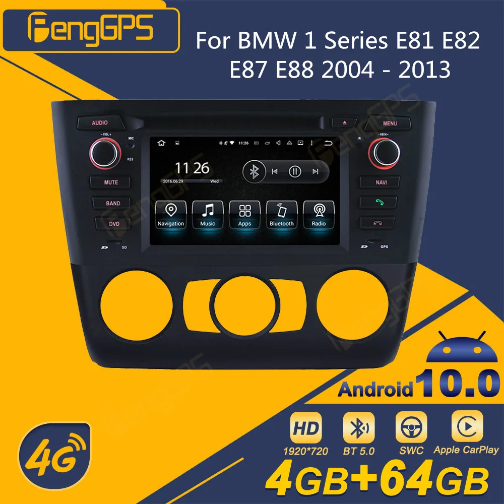 

Автомагнитола для BMW 1 серии E81, E82, E87, E88 2004 - 2013 с ручным управлением, Android, 2 Din, стереоприемник, Авторадио, мультимедийный DVD-плеер, GPS