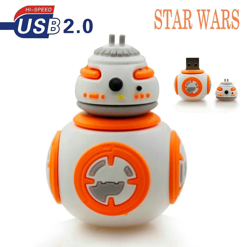 Флеш накопитель Star Wars BB8 USB флеш 2 0 мини 32 ГБ 64 128 Мб|USB флэш-накопители| |