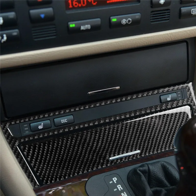 Gerçek karbon Fiber çakmak paneli kapak Trim 2 adet BMW 3 serisi için E46 1998-2004 araba Styling iç aksesuarları