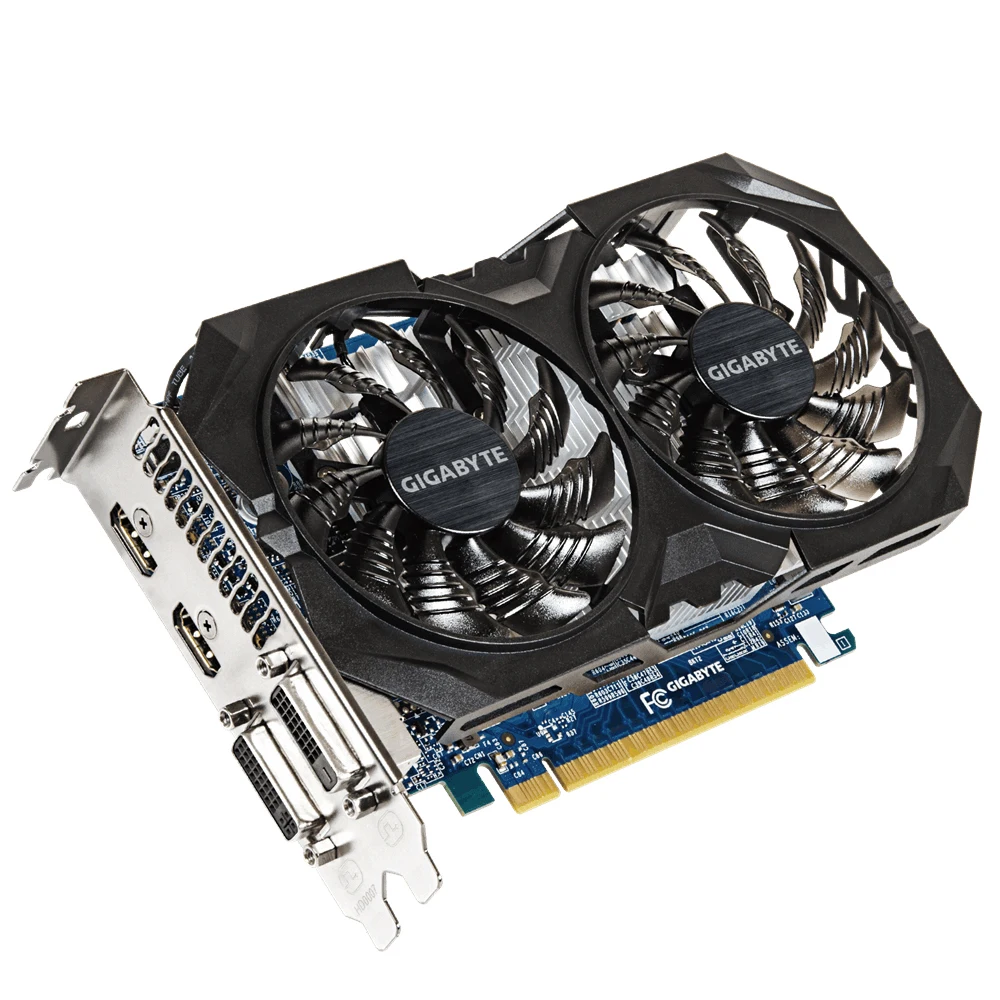 Gigabyte NVIDIA GeForce GTX 750 Ti Видеокарта gtx 750 ti GV-N75TOC2-2GI с графический процессор 2 Гб GDDR5 128-бит для pc Gamer видеоигры карты