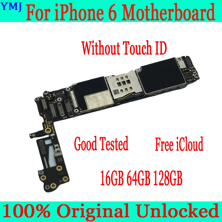 Полностью разблокированная материнская плата для iPhone 6 4 7 дюйма с/без Touch ID