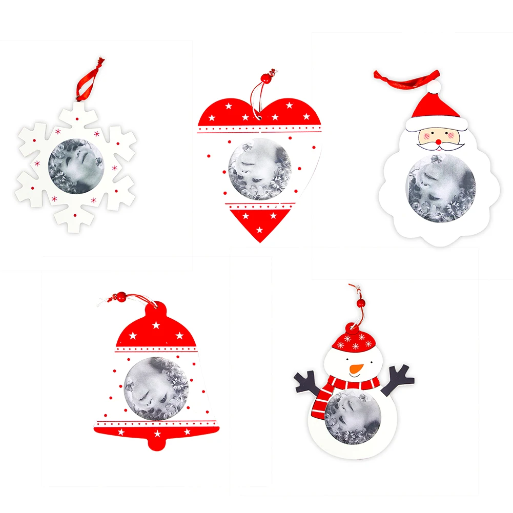 Новинка 1 шт. креативная Рождественская фоторамка Деревянная подвеска елка