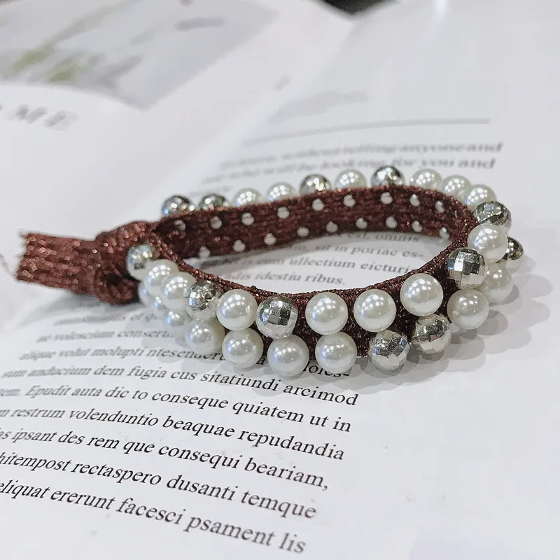 Роскошные женские резинки для волос с кристаллами жемчужные резинка девочек