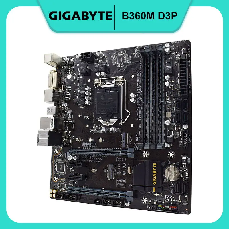 

Материнская плата для ПК Gigabyte B360M D3P LGA 1151 Intel B360 B360M DDR4 64 Гб Core i3 i5 i7 i9 Cpus SATA 6
