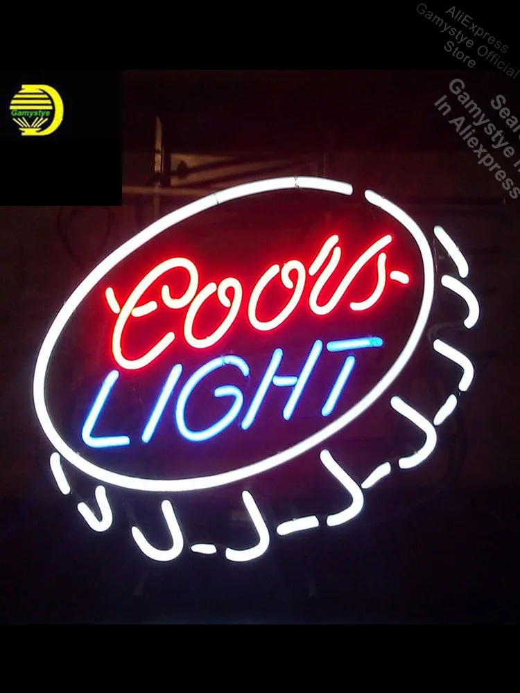 

Neon Sign for Coors Light Cap Neon Tube vintage cub Bright sign handcraft Lamp Store Displays Neon Signs For Home Neon Sign Car