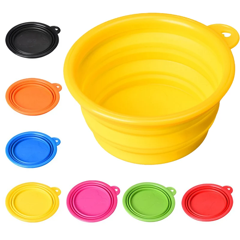 

Silicone Dog Feeding Bowl Folding Collapsible Solid Portable Travel Bowl For Dog Feeder Small Mudium Dog Bowls Pet Accessories