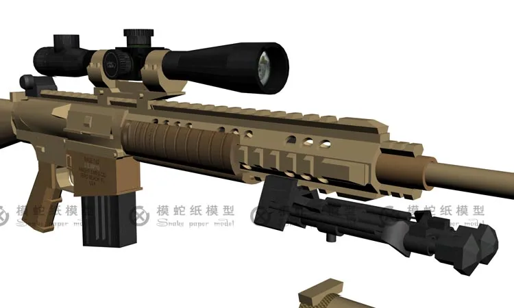 M110 снайперская винтовка бумажная модель оружия 3D ручной работы рисунок военные