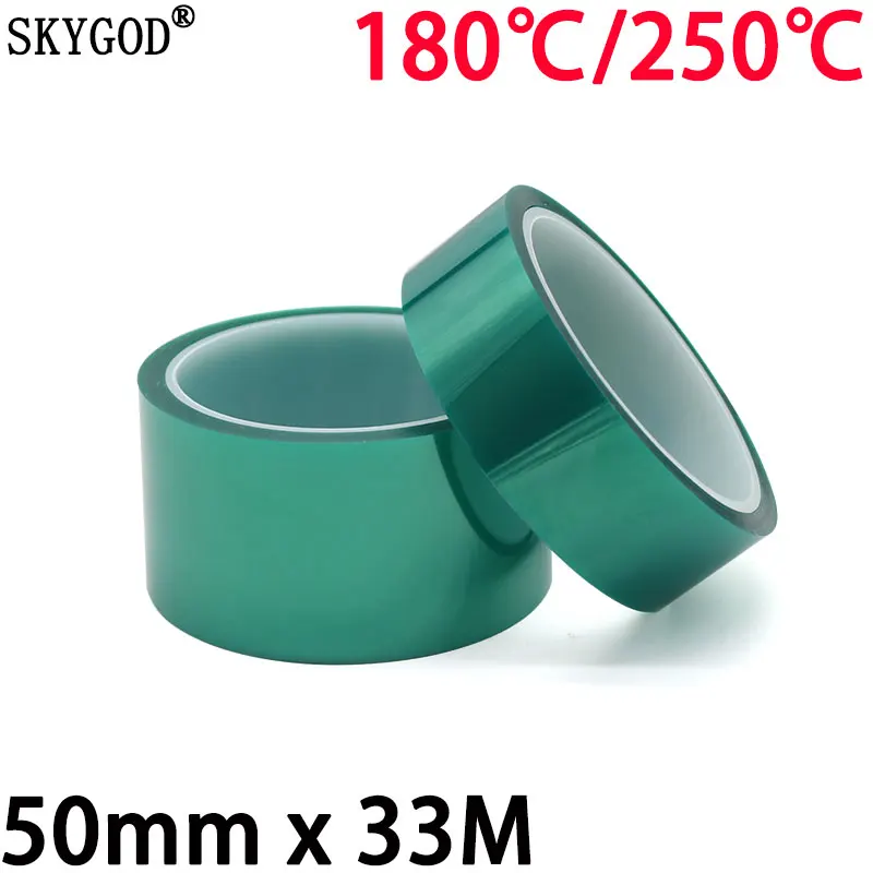 

50mm x 33m Green PET Film Tape High Temperature Heat Resistant PCB Solder SMT Plating Shield Spray Paint Insulation Protection