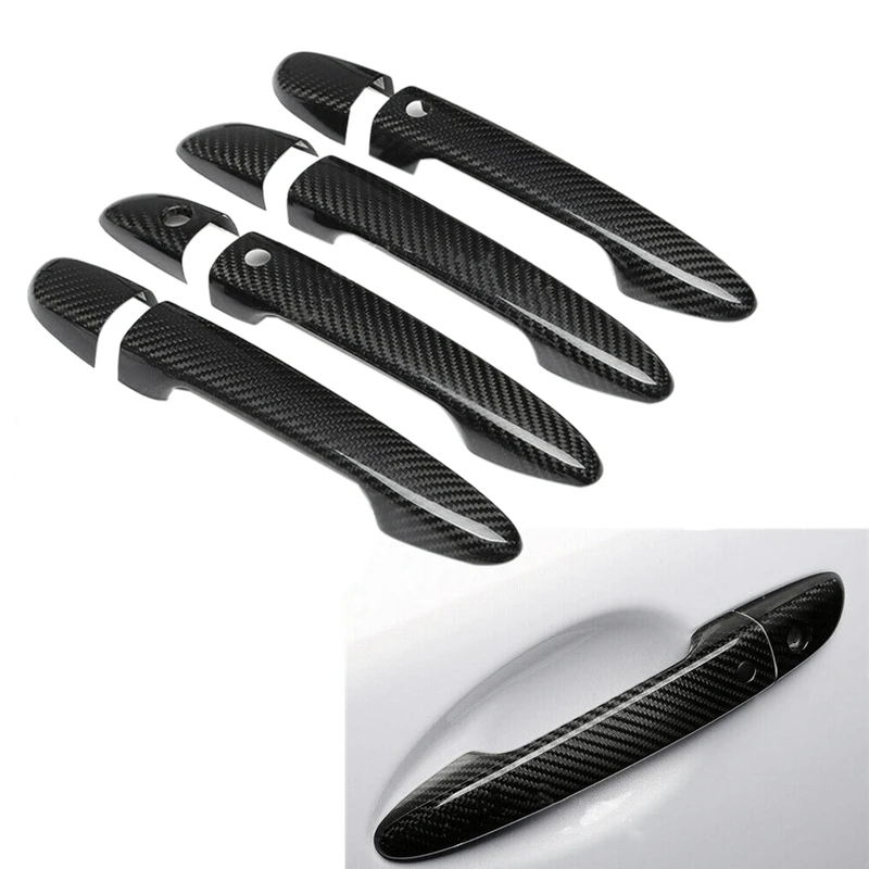 

RHD Carbon Fiber Look Exterior Side Door Handle Protector Cover Trim for Mazda 3 6 CX-3 CX-5 CX-8 2014-2020