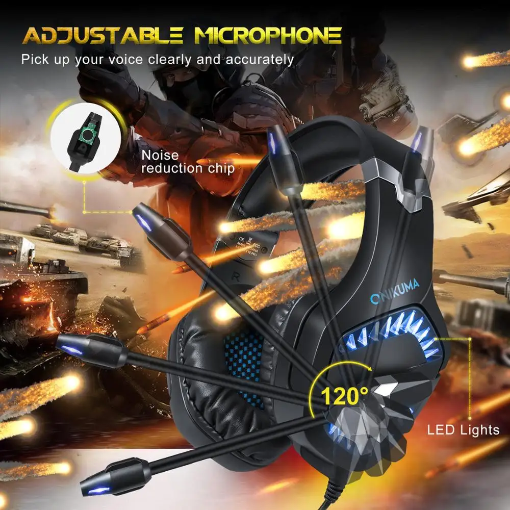 Игровая гарнитура стереонаушники для геймеров светодиодный светодиодной