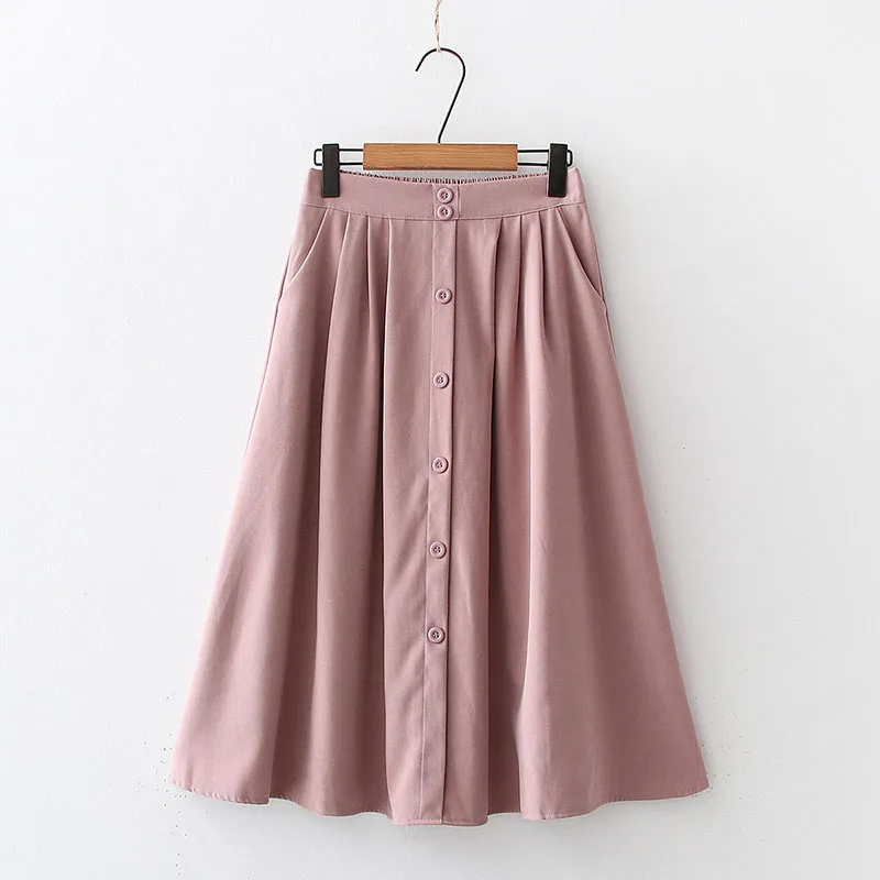 

Юбка-миди женская с завышенной талией, на пуговицах