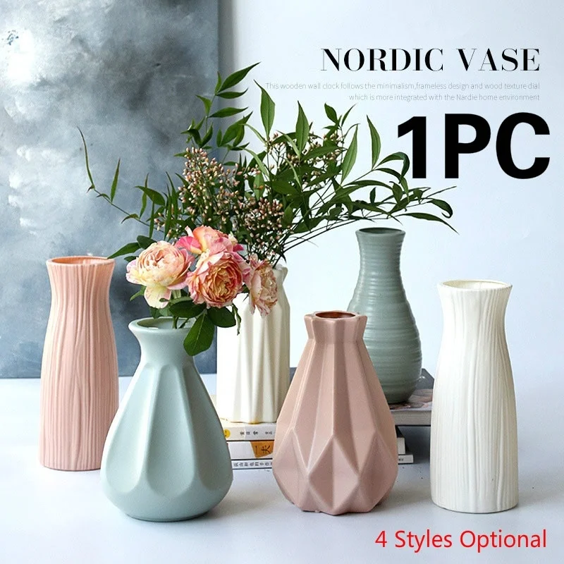 Оригами пластиковая ваза белый имитация керамический цветочный горшок