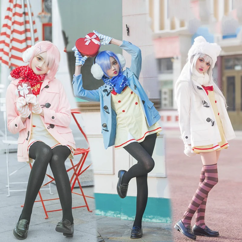 Аниме Re ZERO костюмы для косплея Эмилия Рам Рем костюм Хэллоуина каре хаджимеру
